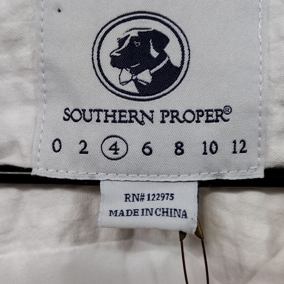 NWT Southern Proper Seersucker Scallop Dress Women's 4 White Casual Comfy Retro - Picture 12 of 13